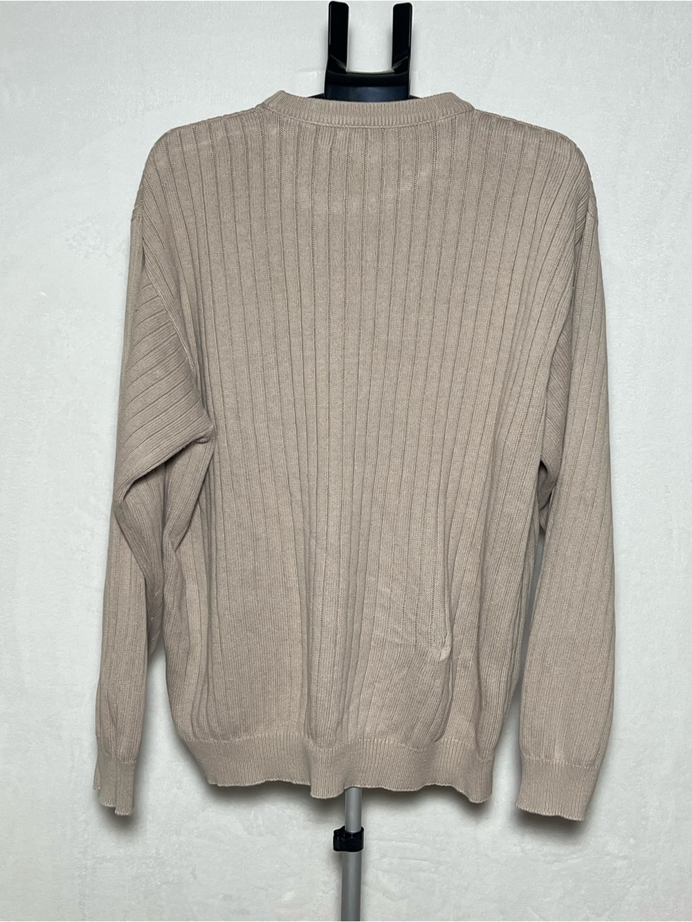 CHAPS Ralph Lauren Classic Ribbed Crewneck Tan Beige Sweater - size XXL 2XL - Picture 6 of 11